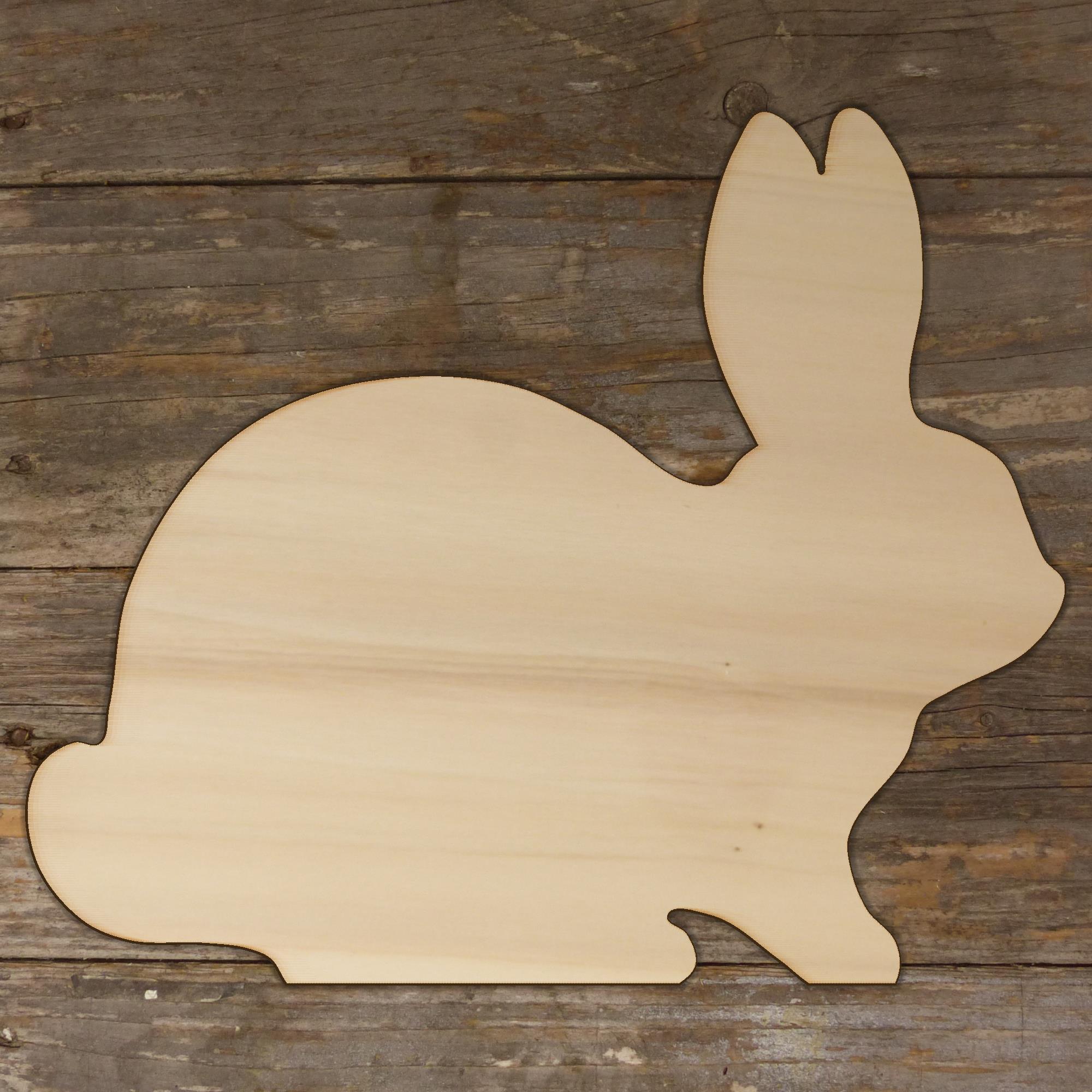 10x Wooden Rabbit Sitting Side View A Plain Craft Shape 3mm Ply Animals Pets - Picture 3 of 4