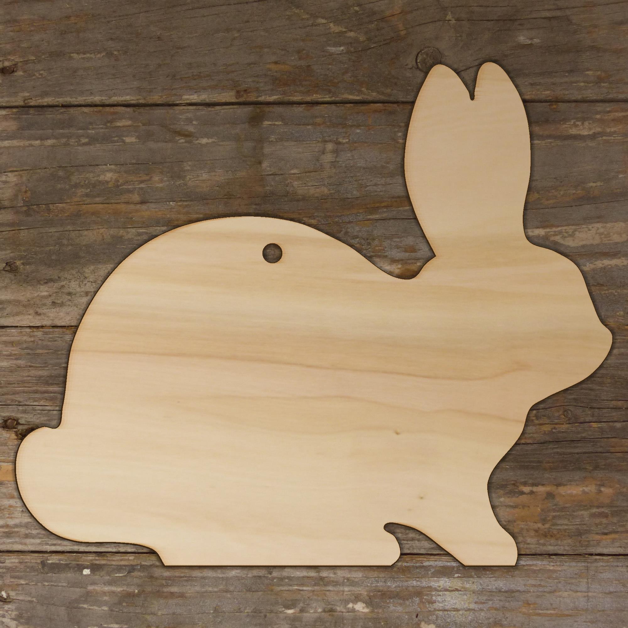 10x Wooden Rabbit Sitting Side View A Plain Craft Shape 3mm Ply Animals Pets - Picture 4 of 4