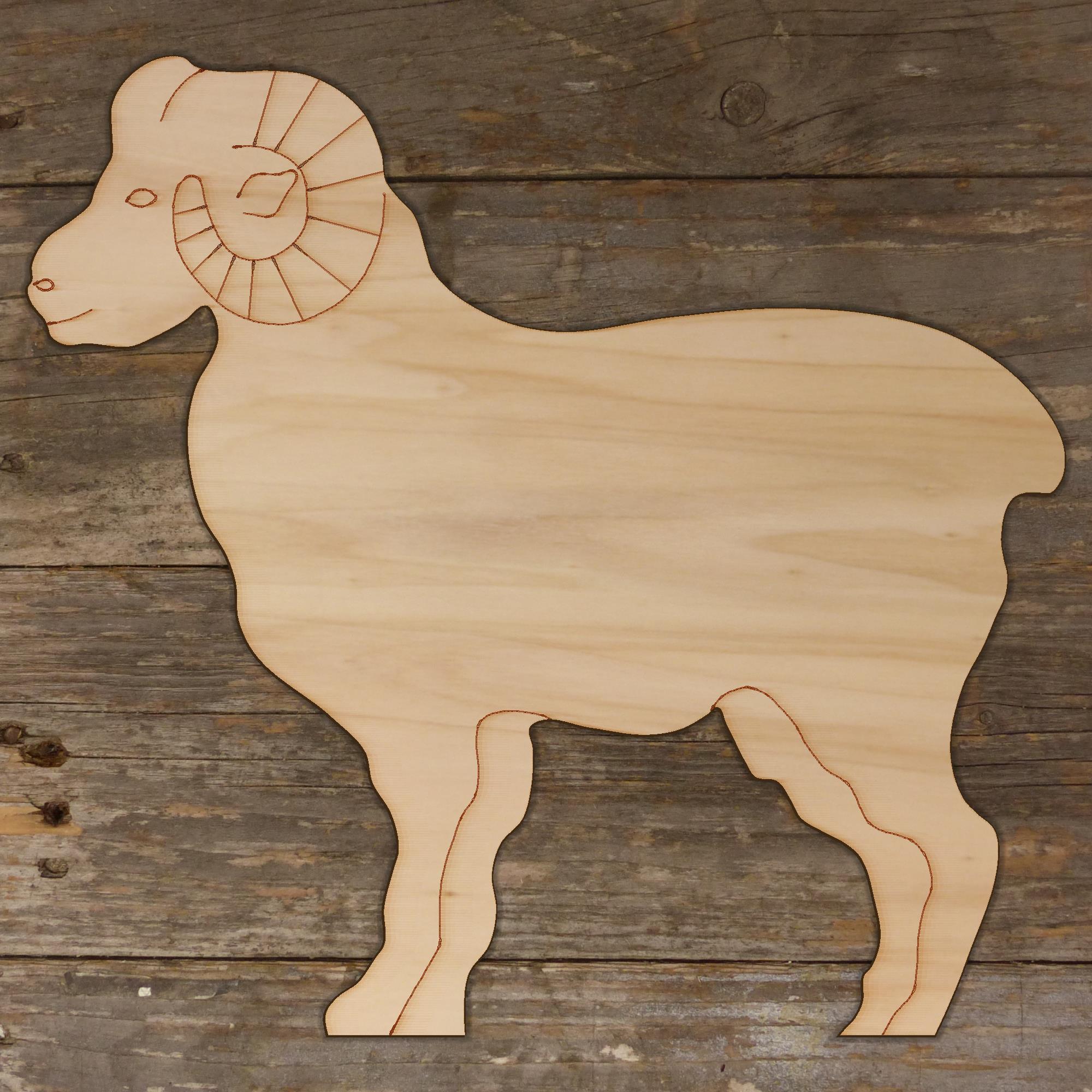 10x Wooden Ram Standing Craft Shapes 3mm Plywood Animals Farming - Picture 3 of 4