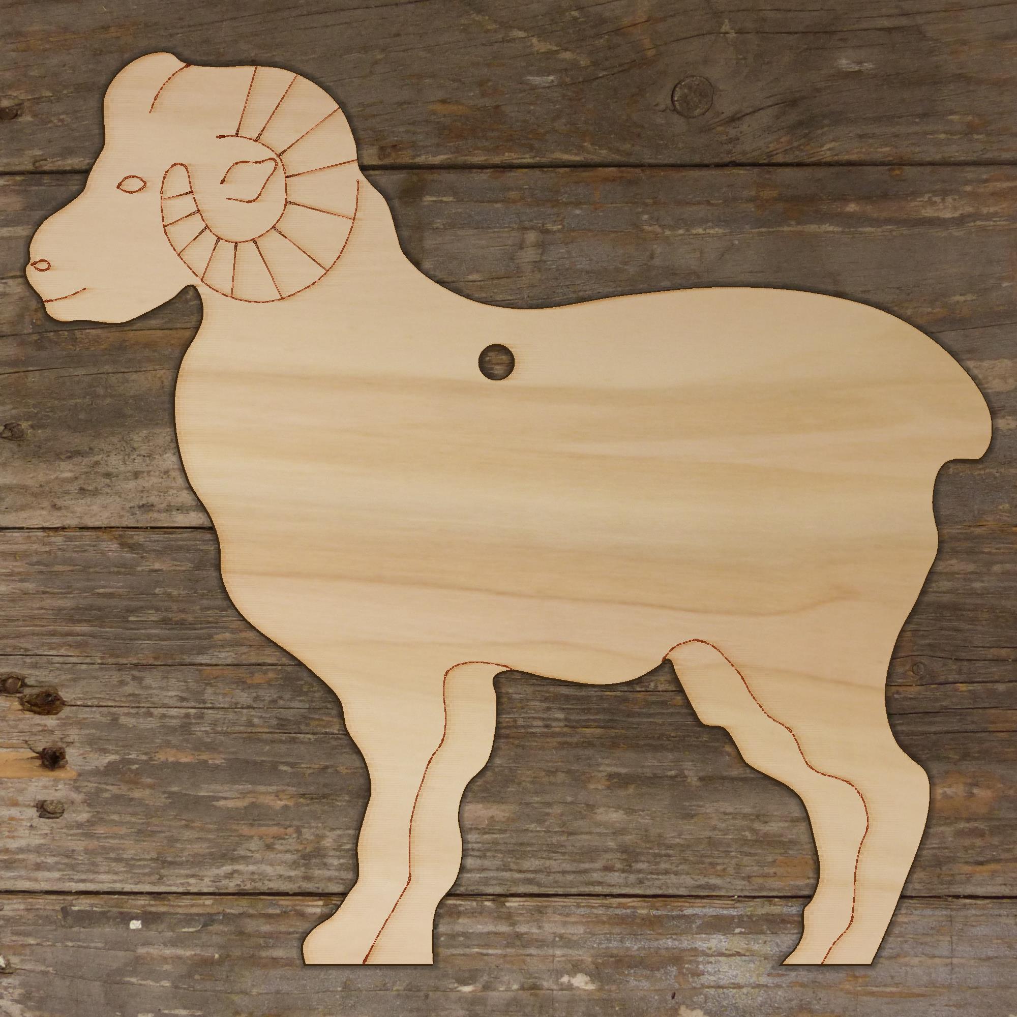 10x Wooden Ram Standing Craft Shapes 3mm Plywood Animals Farming - Picture 4 of 4