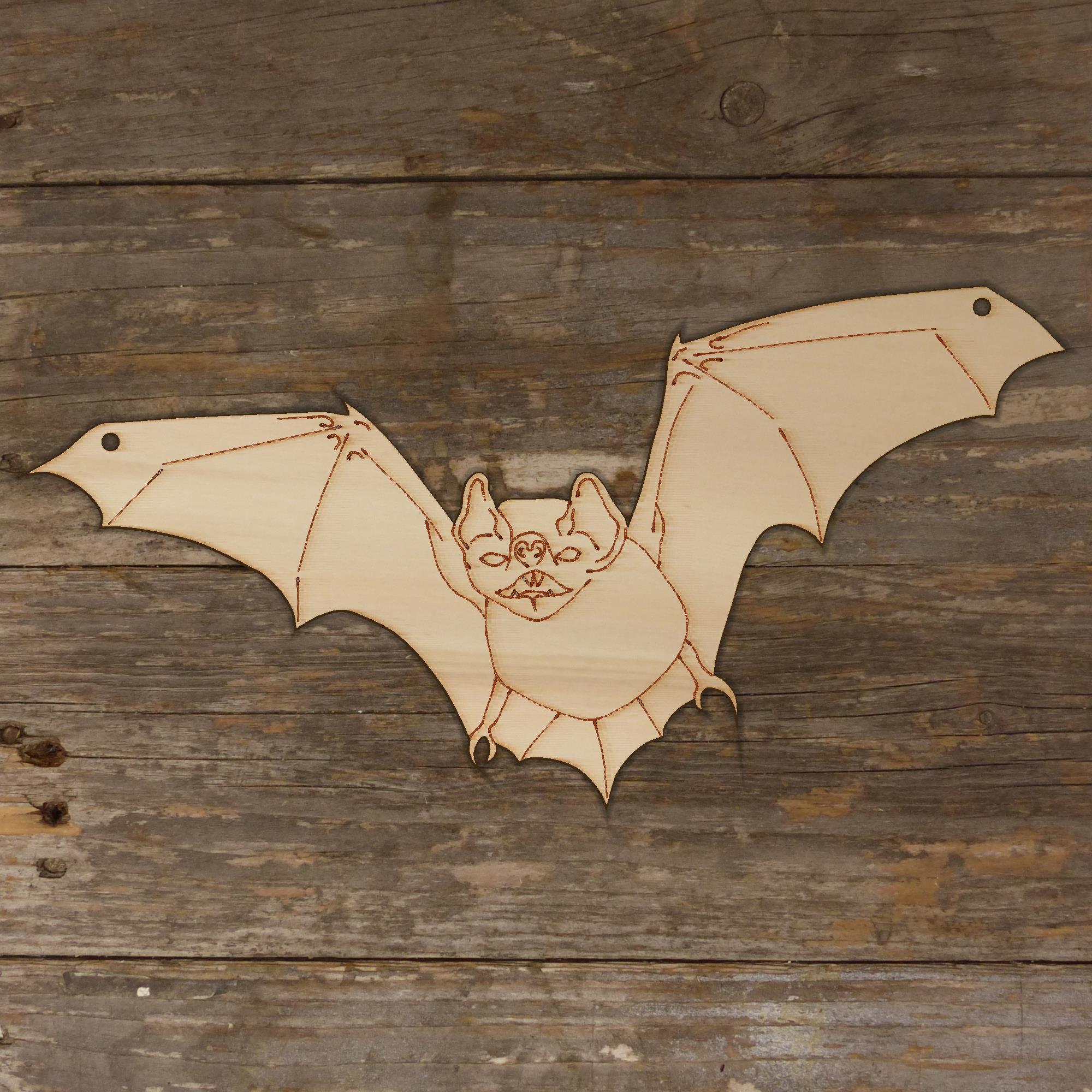 10x Pipistrello in legno ferro di cavallo forme artigianali 3 mm compensato fauna selvatica britannica - Foto 3 di 5