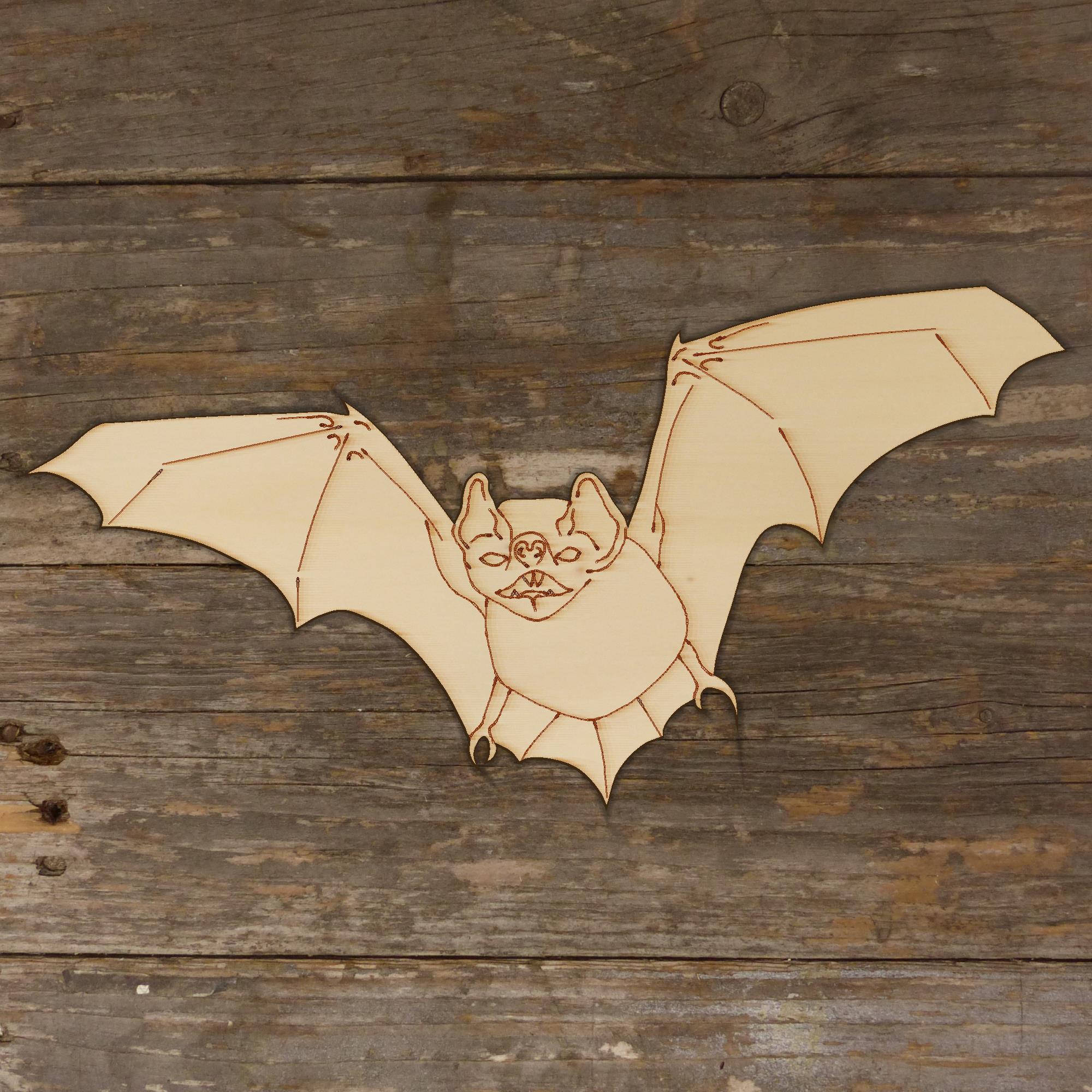 10x Pipistrello in legno ferro di cavallo forme artigianali 3 mm compensato fauna selvatica britannica - Foto 4 di 5
