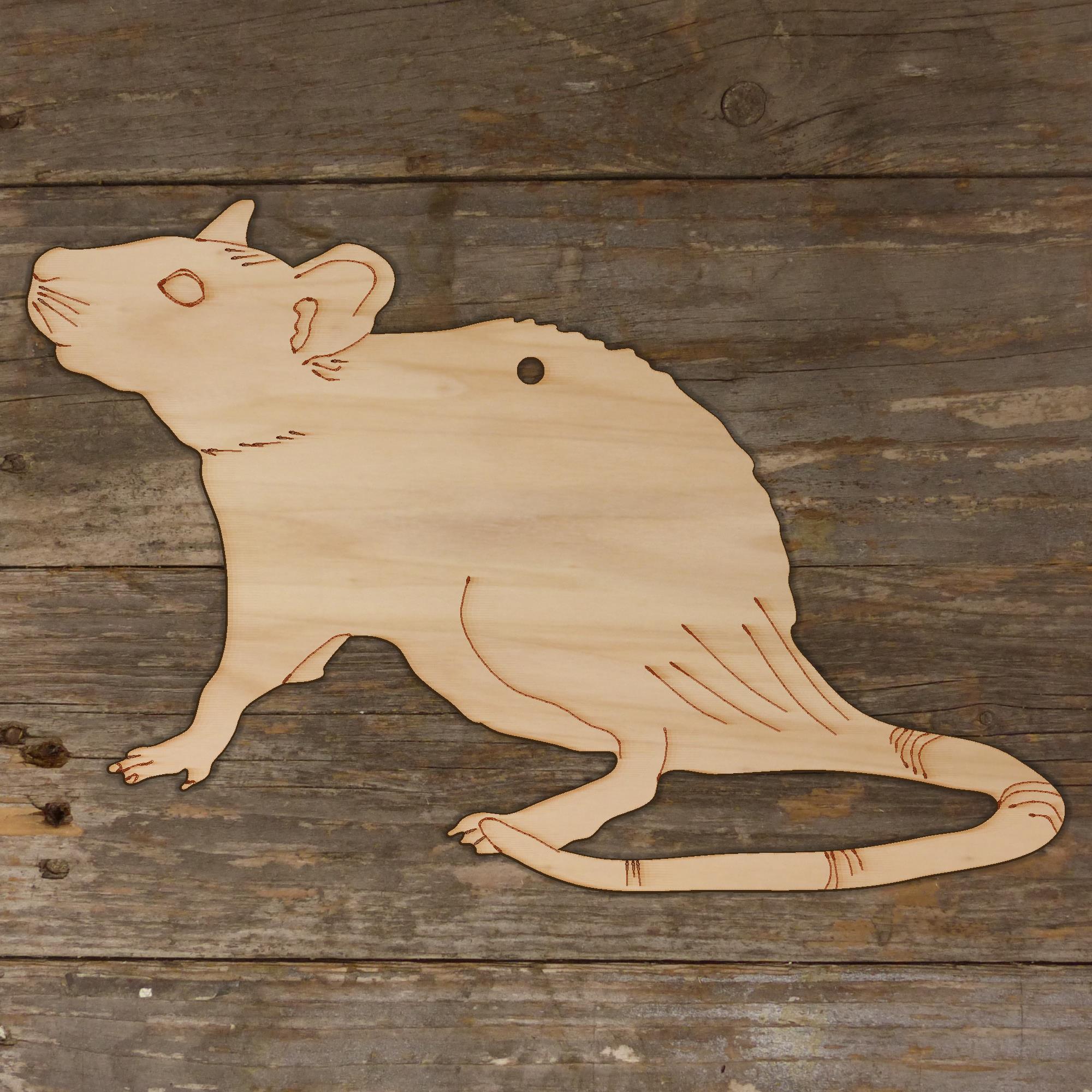 10x Wooden Rat Curly Tail Sideon Looking Up Craft Shape 3mm Ply Wildlife Animals - Picture 4 of 4