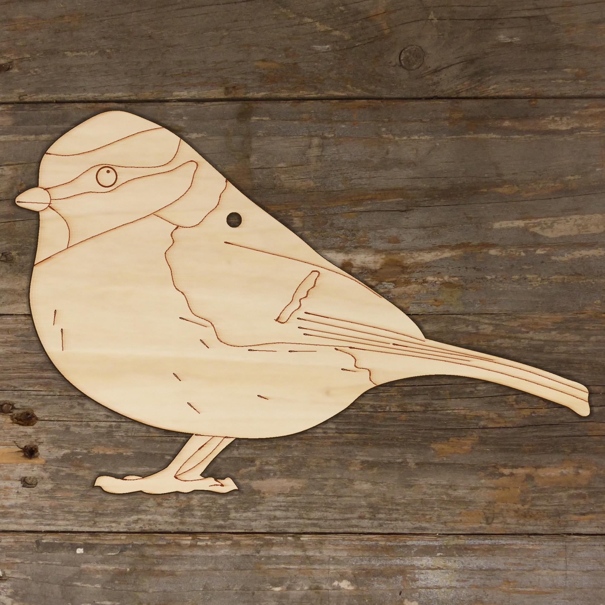 10x Wooden Blue Tit Purched Craft Shape 3mm Ply British Wildlife - Picture 4 of 4