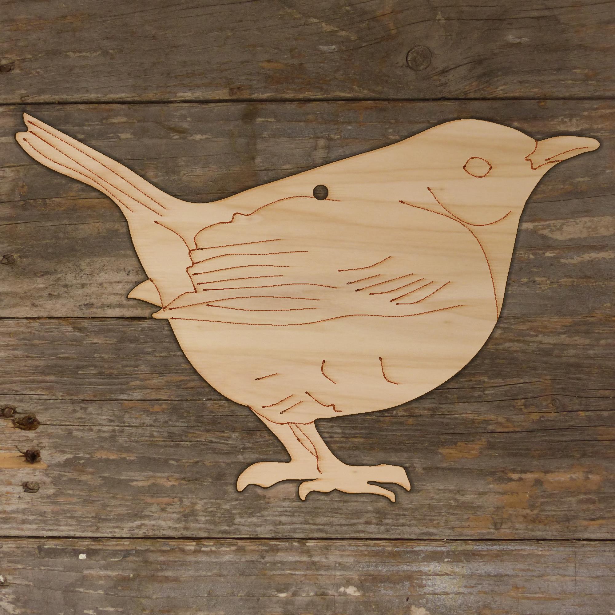 10x Wooden Wren Bird Side On Pearching Craft Shape 3mm Ply British Wildlife - Picture 4 of 4