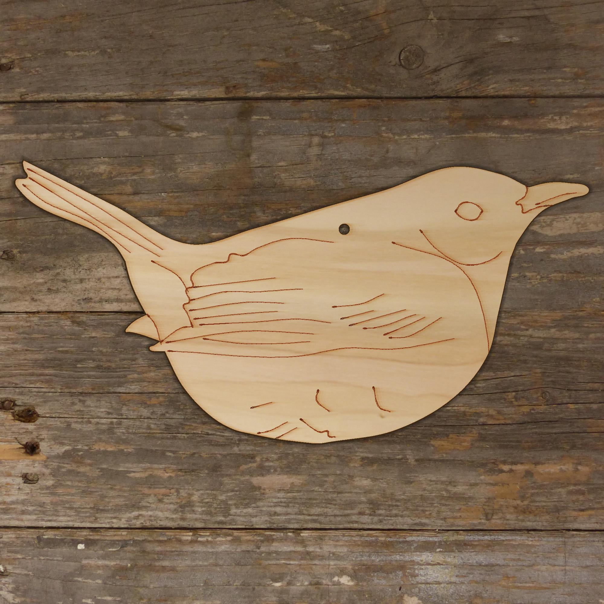 10x Wooden Wren Bird Side On Nesting Craft Shape 3mm Ply British Wildlife - Picture 4 of 4