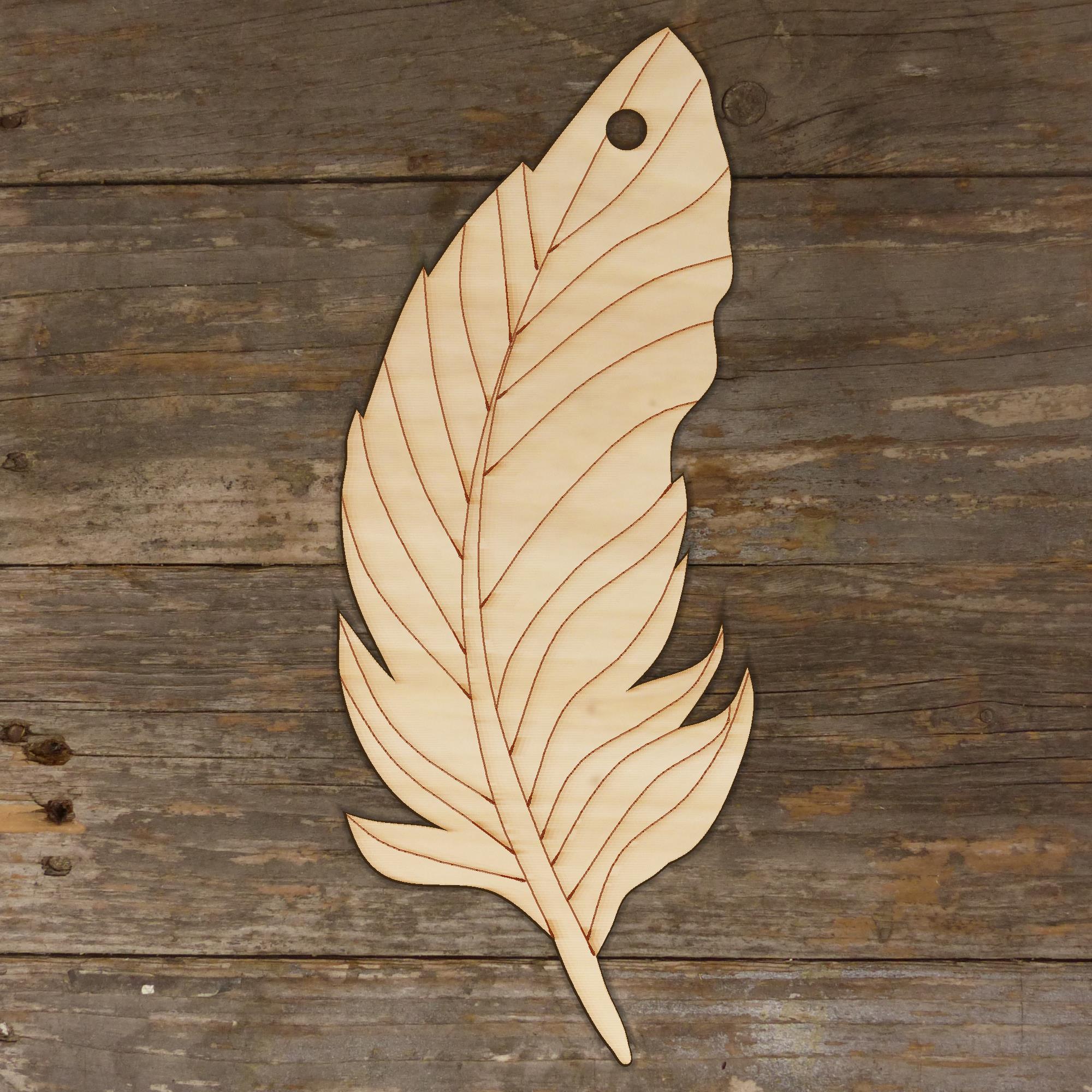 10x Wooden Bird Feathers with Detail Craft Shape 3mm Ply Wildlife - Picture 4 of 4