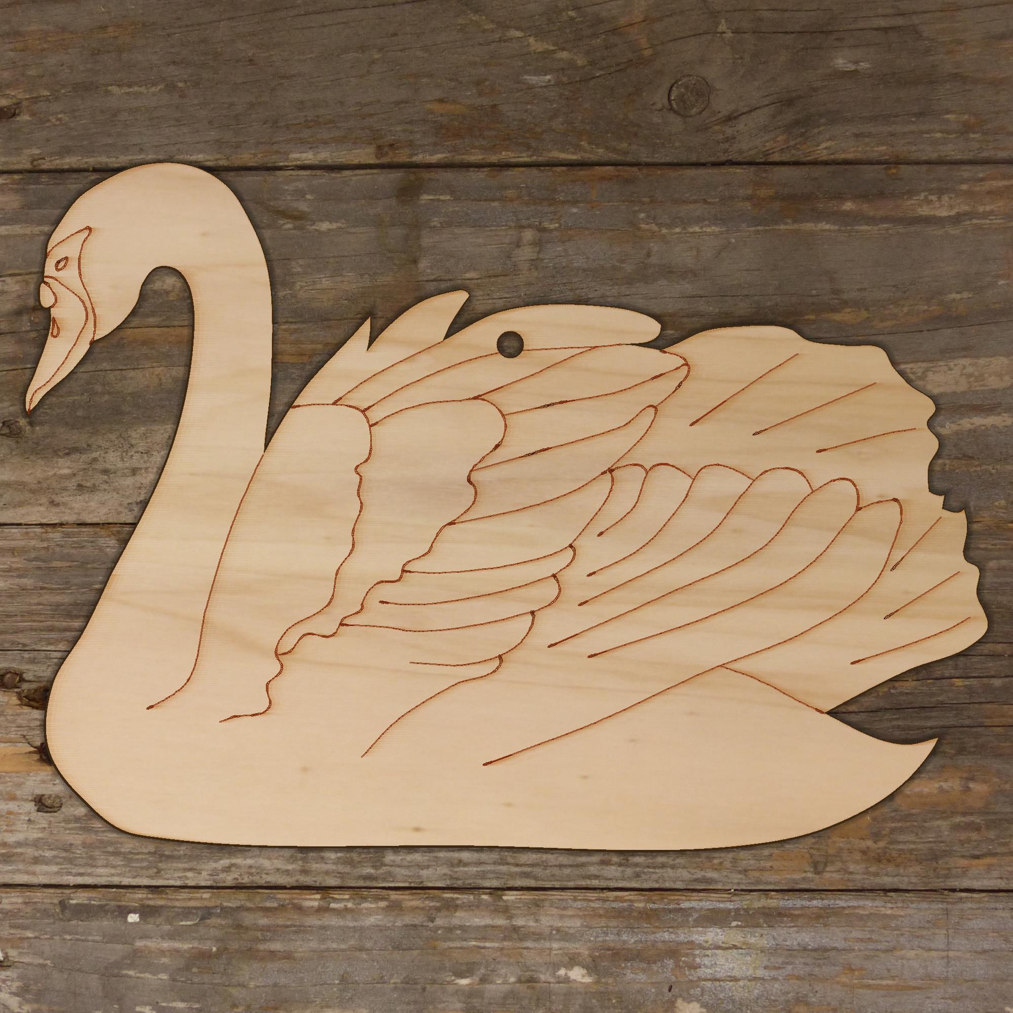 10x Wooden Swimming Swan Female Empty Craft Shape 3mm Plywood Marsh River Birds - Picture 4 of 4