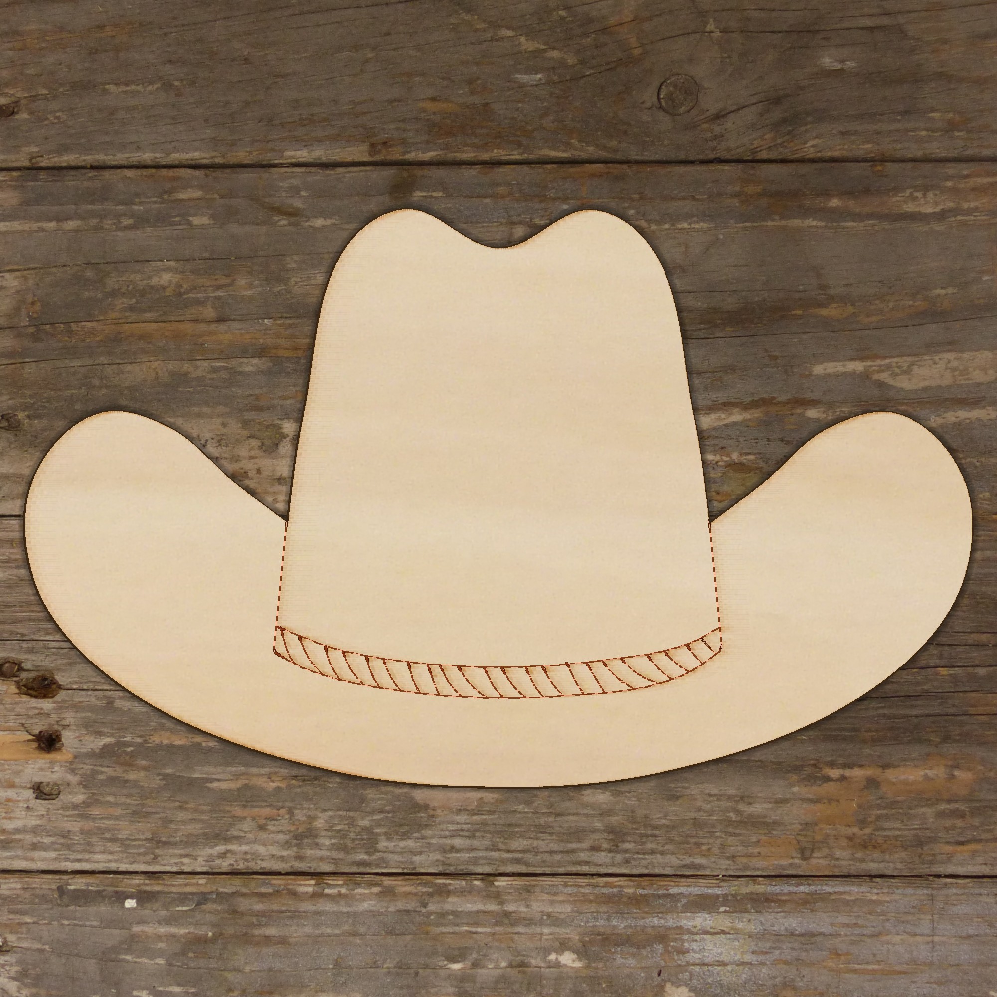 10x Wooden Wild West Cowboy Hat Craft Shape 3mm Ply Headware - Picture 3 of 4