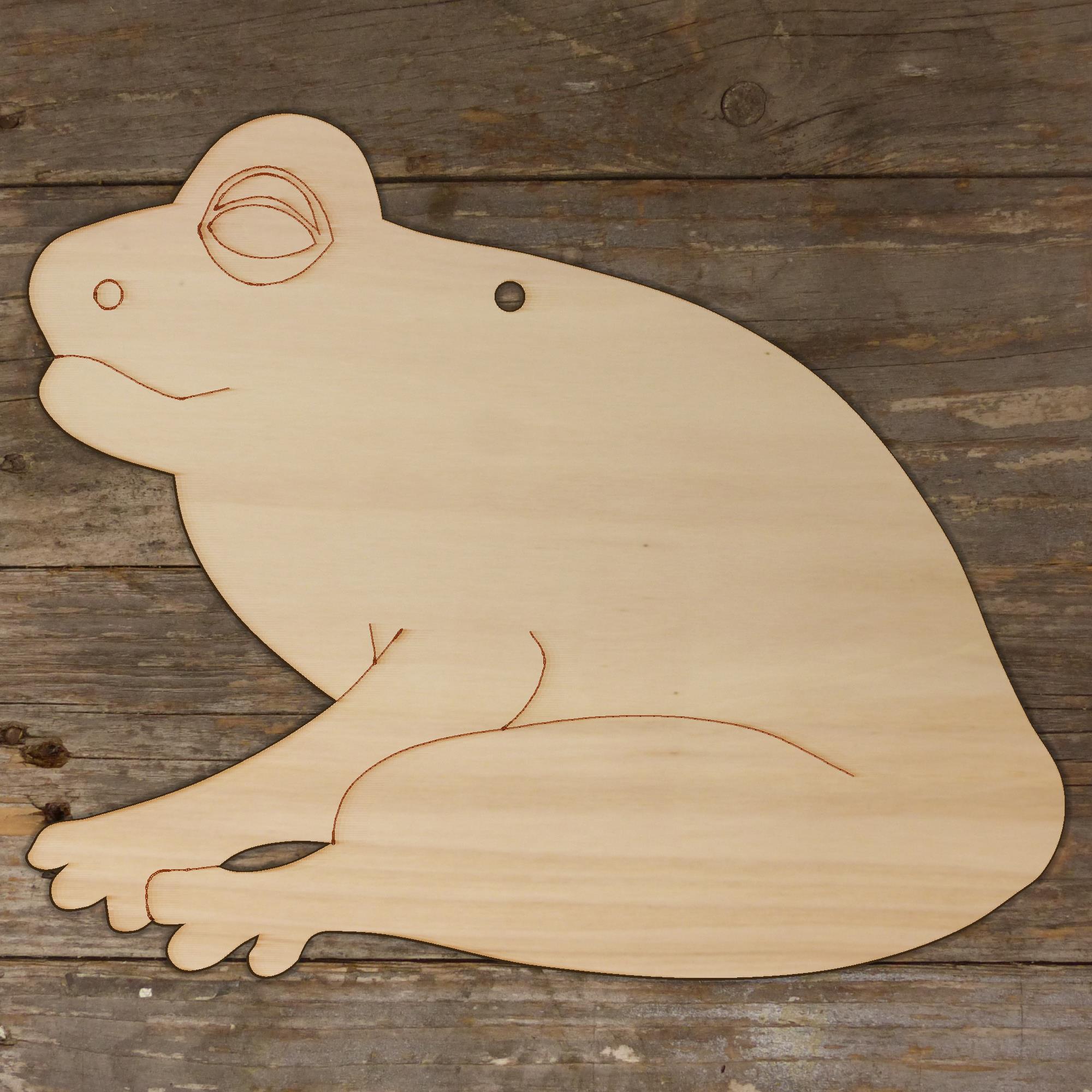 10x Wooden Comic Frog Sitting Craft Shapes 3mm Plywood Amphibian Wildlife - Picture 4 of 4