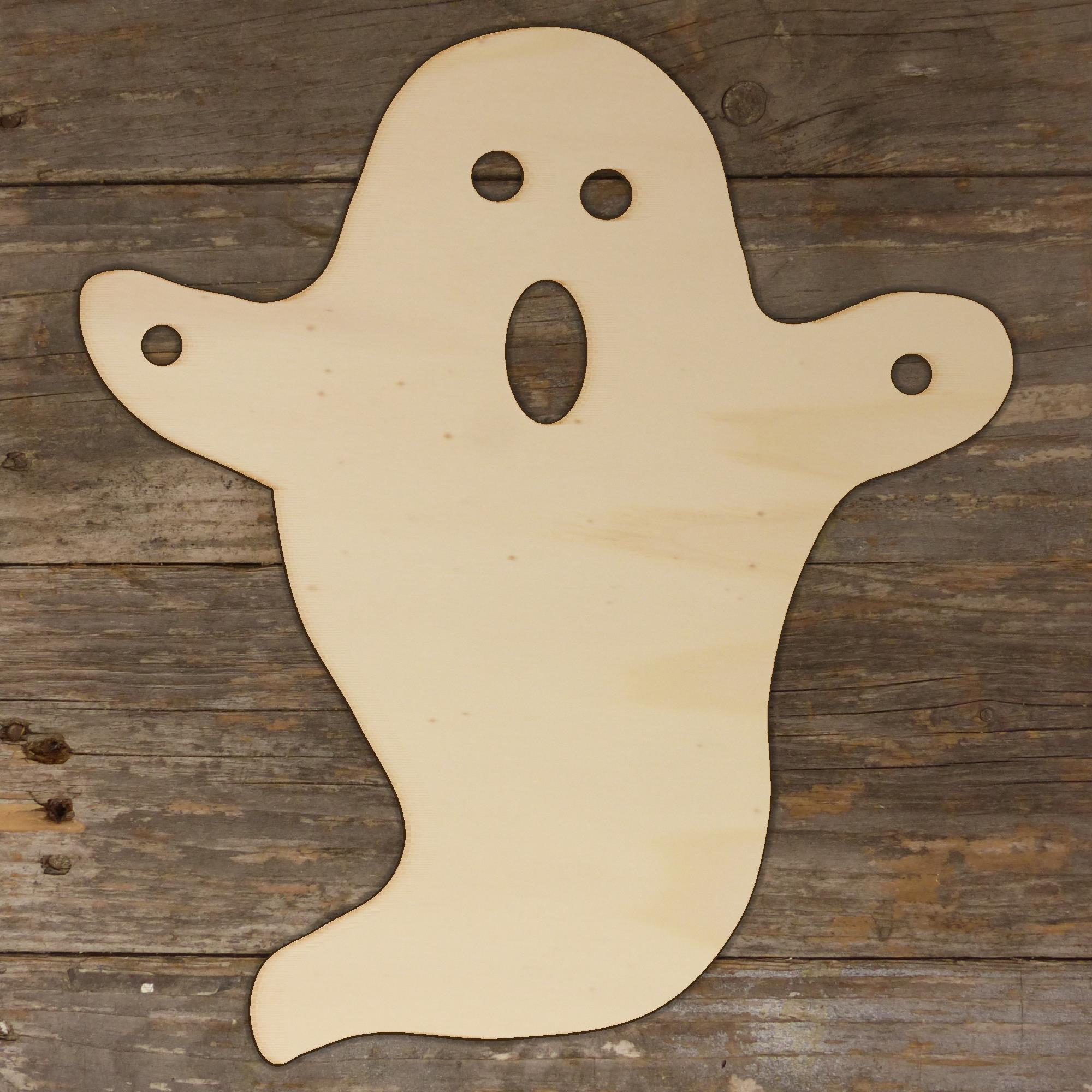 10x Wooden Ghost Scary Comic Howling Craft Shapes 3mm Plywood Halloween - Picture 3 of 5