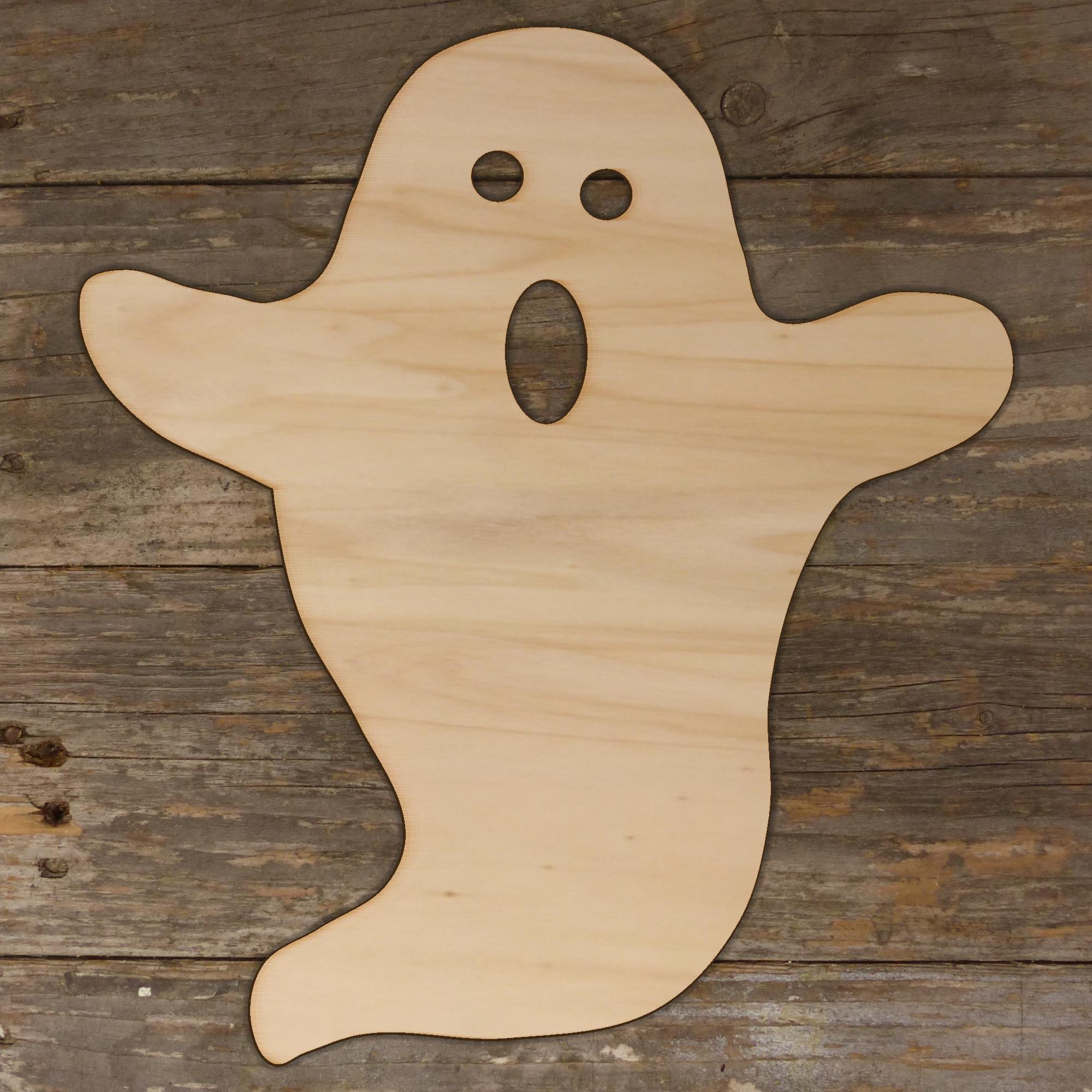 10x Wooden Ghost Scary Comic Howling Craft Shapes 3mm Plywood Halloween - Picture 4 of 5