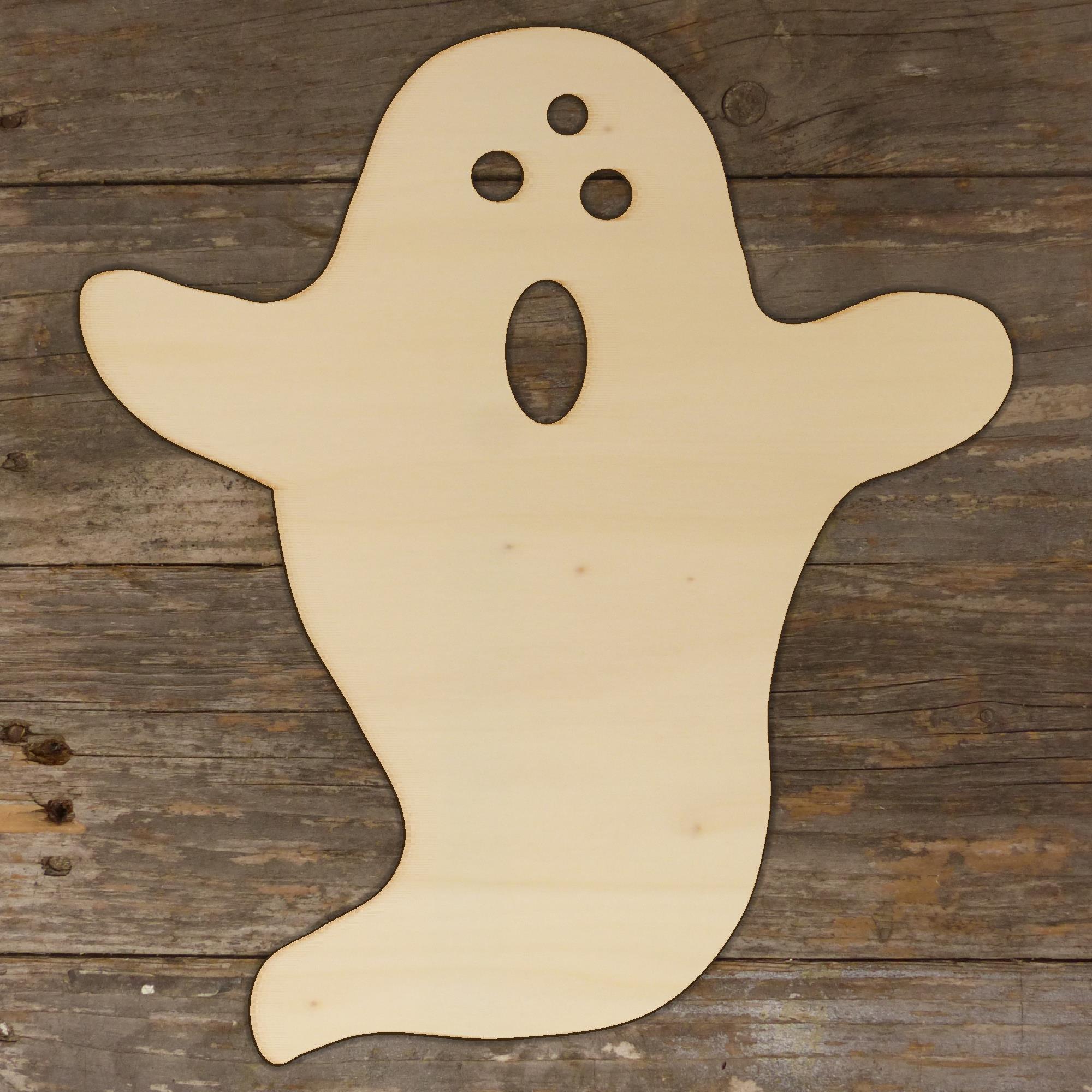 10x Wooden Ghost Scary Comic Howling Craft Shapes 3mm Plywood Halloween - Picture 5 of 5