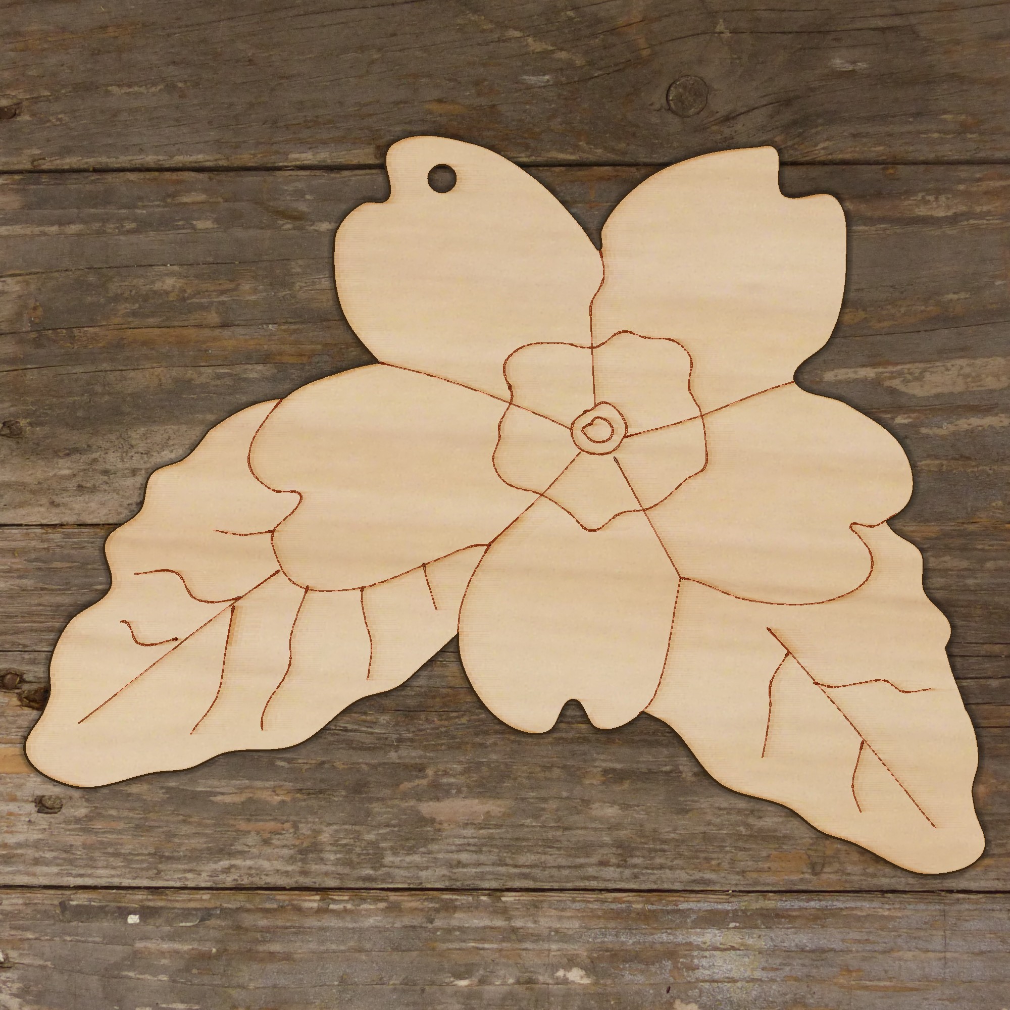 10x Wooden Primrose Flower Head and Leaves Accurate Craft Shape 3mm Ply Plants - Picture 4 of 4