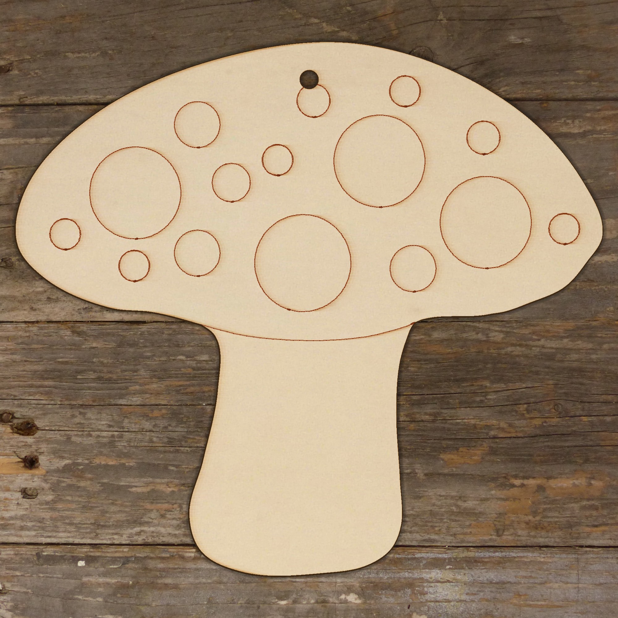 10x Wooden Toadstool Craft Shapes 3mm Plywood with Detail Mushroom Fungi - Picture 4 of 4
