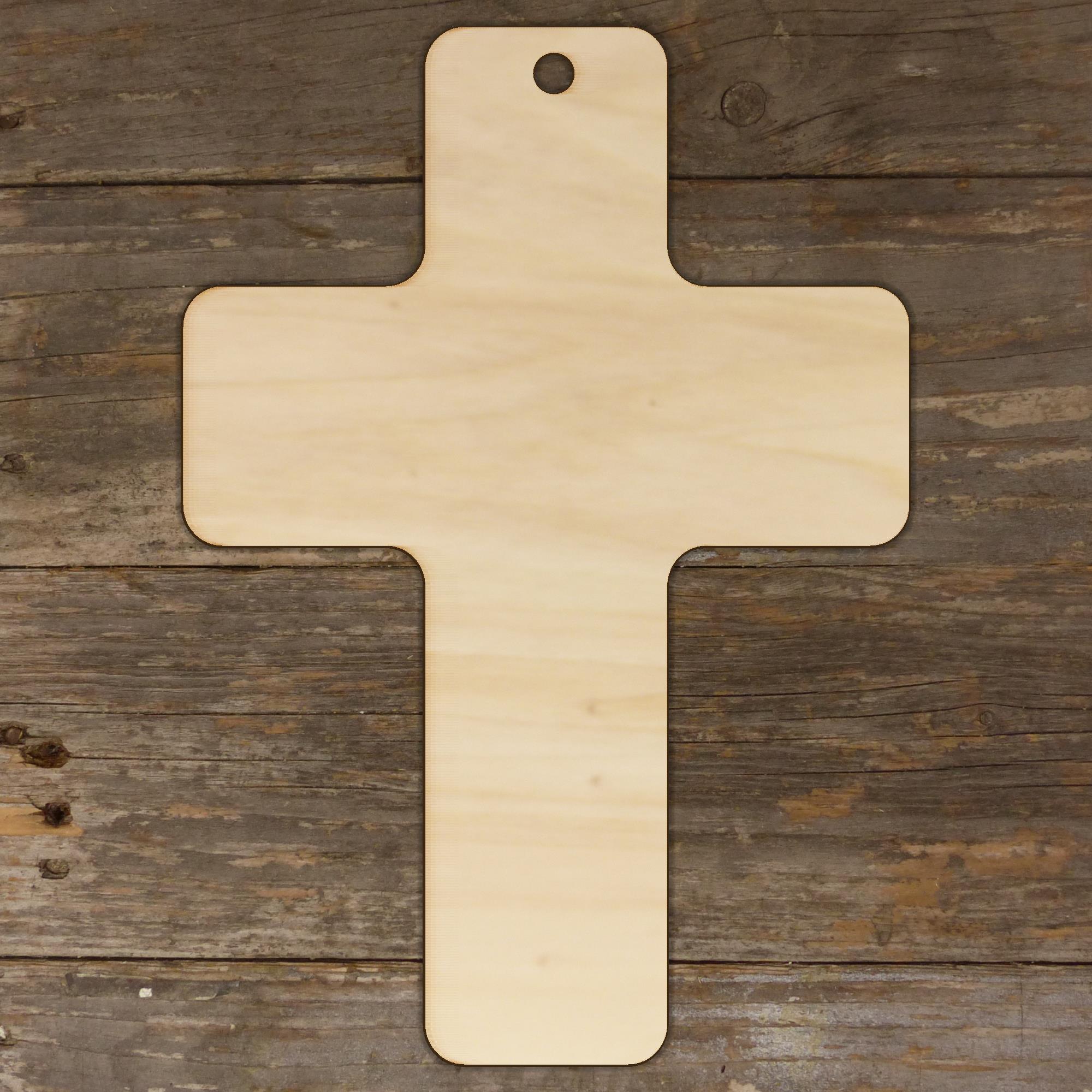 10x Christliches Kreuz aus Holz mit Traube Design Bastelform 3 mm Sperrholz - Bild 4 von 4