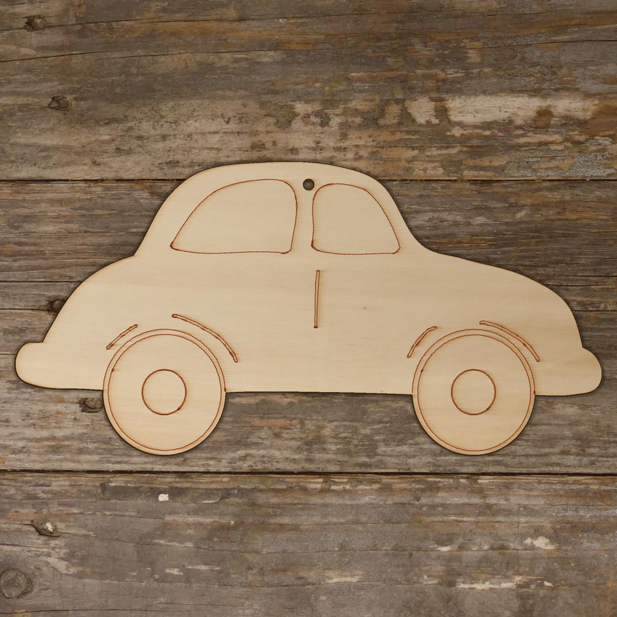 10x Wooden Comic Old Car Craft Shapes 3mm Plywood - Picture 4 of 4