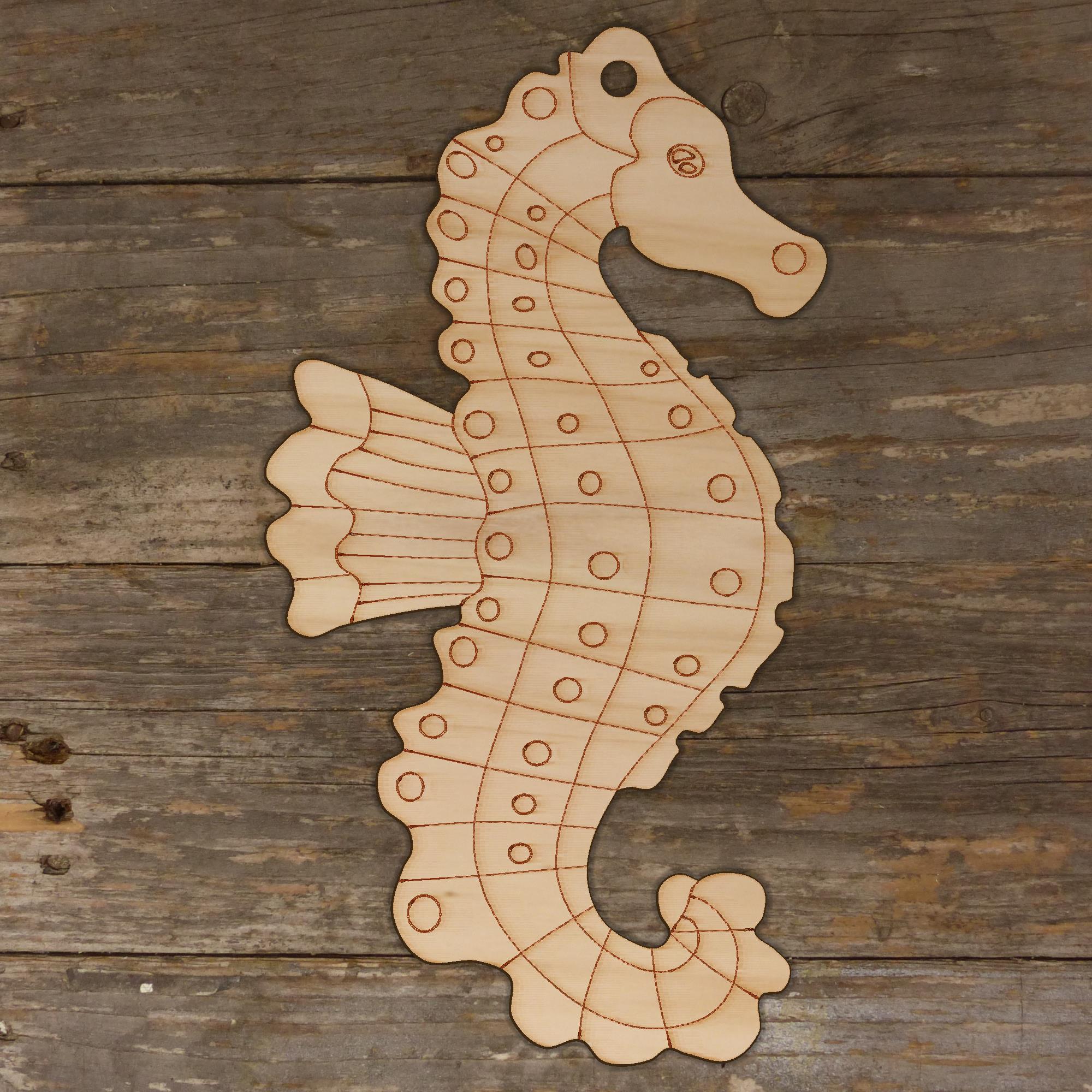 10x Wooden Seahorse Craft Shapes 3mm Plywood Seaside Sealife Beach - Picture 4 of 4